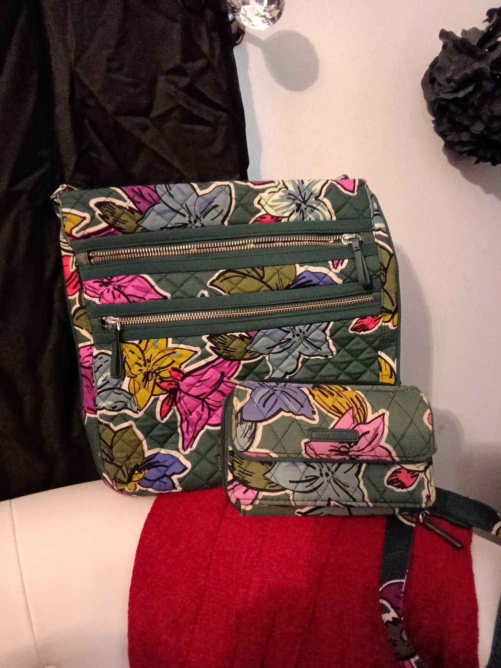 Vera Bradley "Falling Flowers" Crossbody Bag & Wallet Set - NWOT